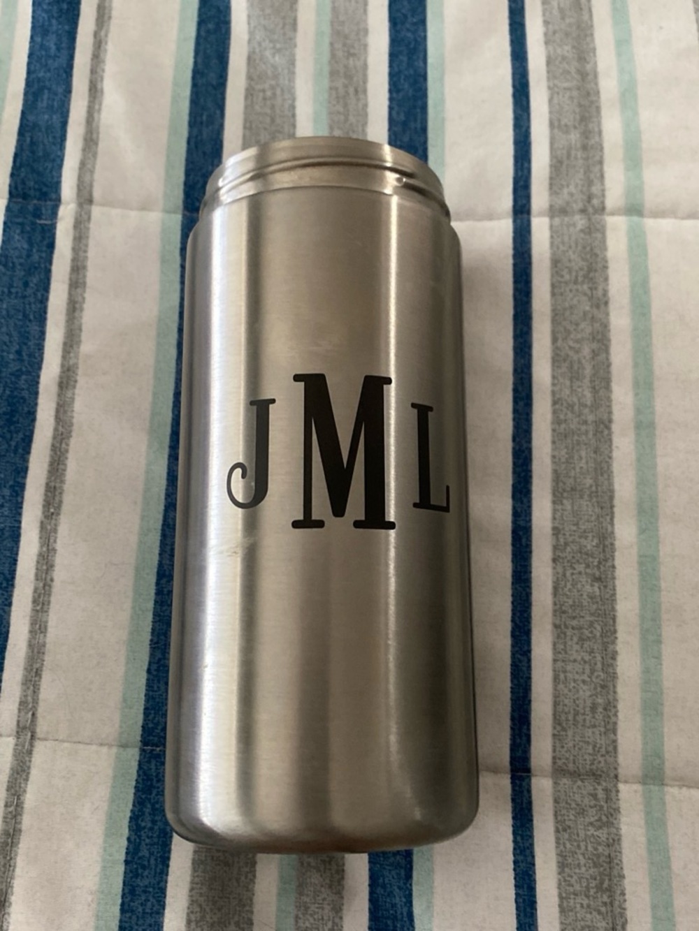 Silver Stainless Steel Tumbler - Customized. NO LID.